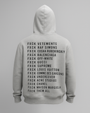 Hoodie gris chiné clair Fxck Sweat shirt à capuche