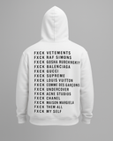 Sweat à capuche FXCK blanc Hoodie pour homme