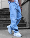 Trendy light blue baggy jeans for men