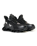 Zapatillas de punto negras de moda con suela 3d negra, forma de hombre