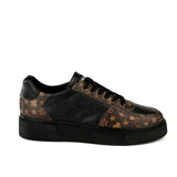 Shoes Black and brown monogram sneakers with high black sole for men