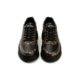 Shoes Black and brown monogram sneakers with high black sole for men