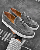 Men's gray casual loafers