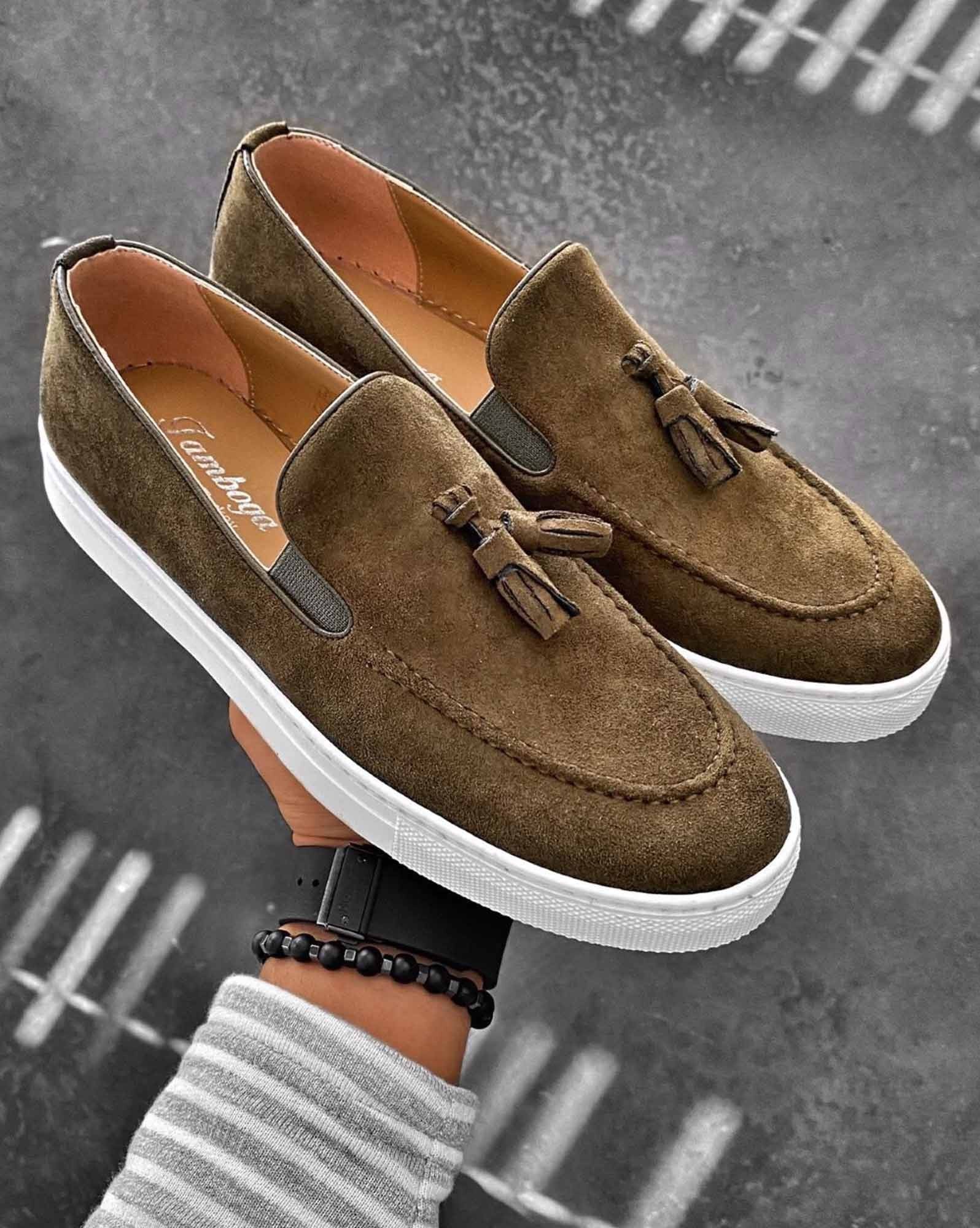 Loafers Sneakers Trend Khaki Suede for Men