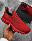 Zapatos Zapatillas deportivas de punto rojo claro con suela efecto panal 3d