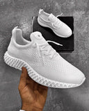 Chaussures sneakers knit light blanches avec semelle alvéolée 3d