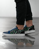 Blue sneaker shoes with trendy snake pattern studs brand BB Salazar for men