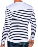 Pull marinière blanc à rayures