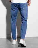 Jean Jogger pants Bleu stoned délavé élastique taille pour homme