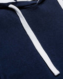 Camiseta Lisa Azul Marino De Manga Corta Con Capucha Para Hombre