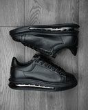 Black sneakers shoes with black sole with air bubbles effect brand BB Salazar