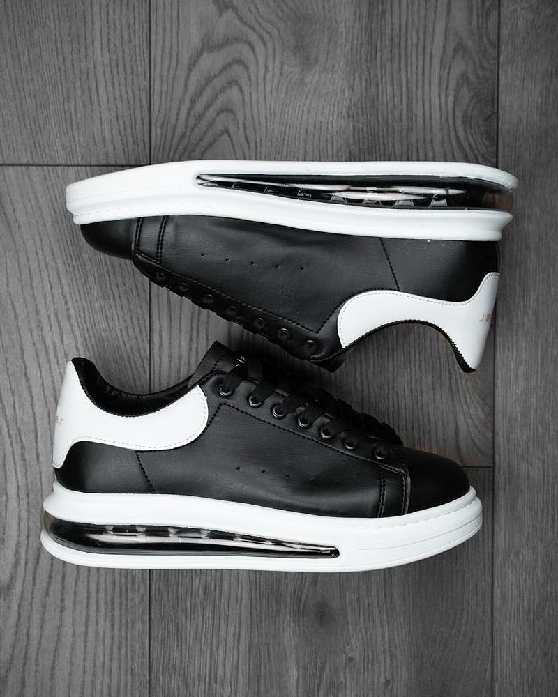 Chaussures Sneakers noir à semelle blanche avec effet bulles d'air marque BB Salazar