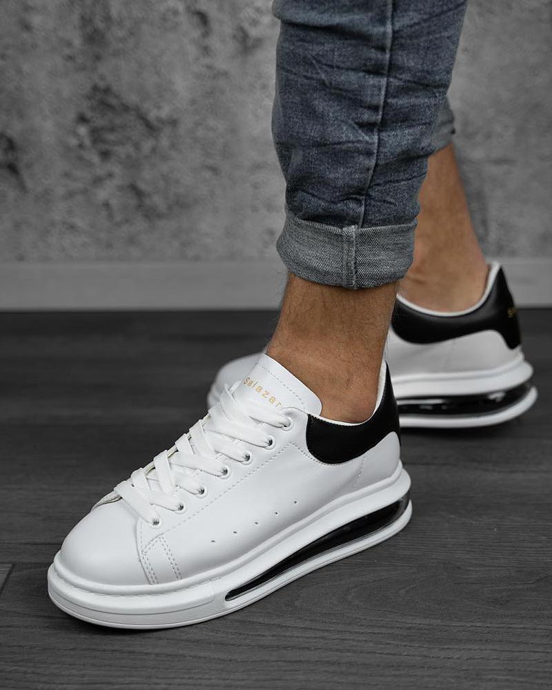 Chaussures Sneakers blanche à semelle blanche avec effet bulles d'air marque BB Salazar