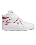 White and red high-top sneakers for men BB Salazar