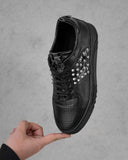 Black low sneakers shoes with silver studs brand BB Salazar for men