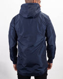 Navy blue oversized waterproof long windbreaker jacket for men UNIPLAY