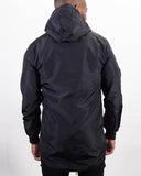 Black oversized long waterproof windbreaker jacket for men UNIPLAY