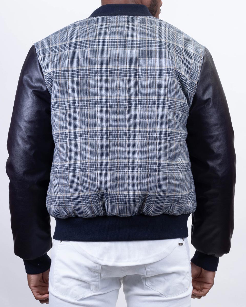 Teddy jacket with plaid patterns and H patch for men UNIPLAY