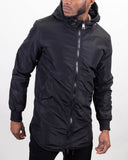 Black oversized long waterproof windbreaker jacket for men UNIPLAY