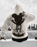 Off-white ecru hoodie with Visual Mickey on the back
