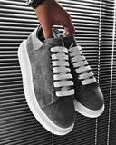 BB Salazar basketball sneakers in gray suede and stylish white sole for men