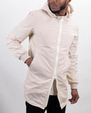 Long beige oversized waterproof windbreaker jacket for men UNIPLAY