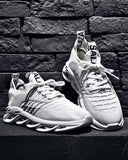 Sneakers chaussures blanches knit à semelle 3d forme pour homme