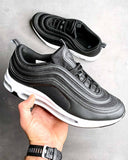 Shoes Black sneakers white sole with air bubble appearance for men
