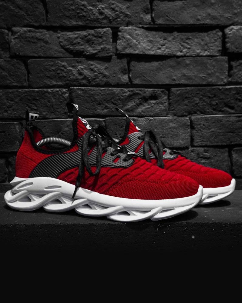 Sneakers Red shoes with 3d shaped sole for men