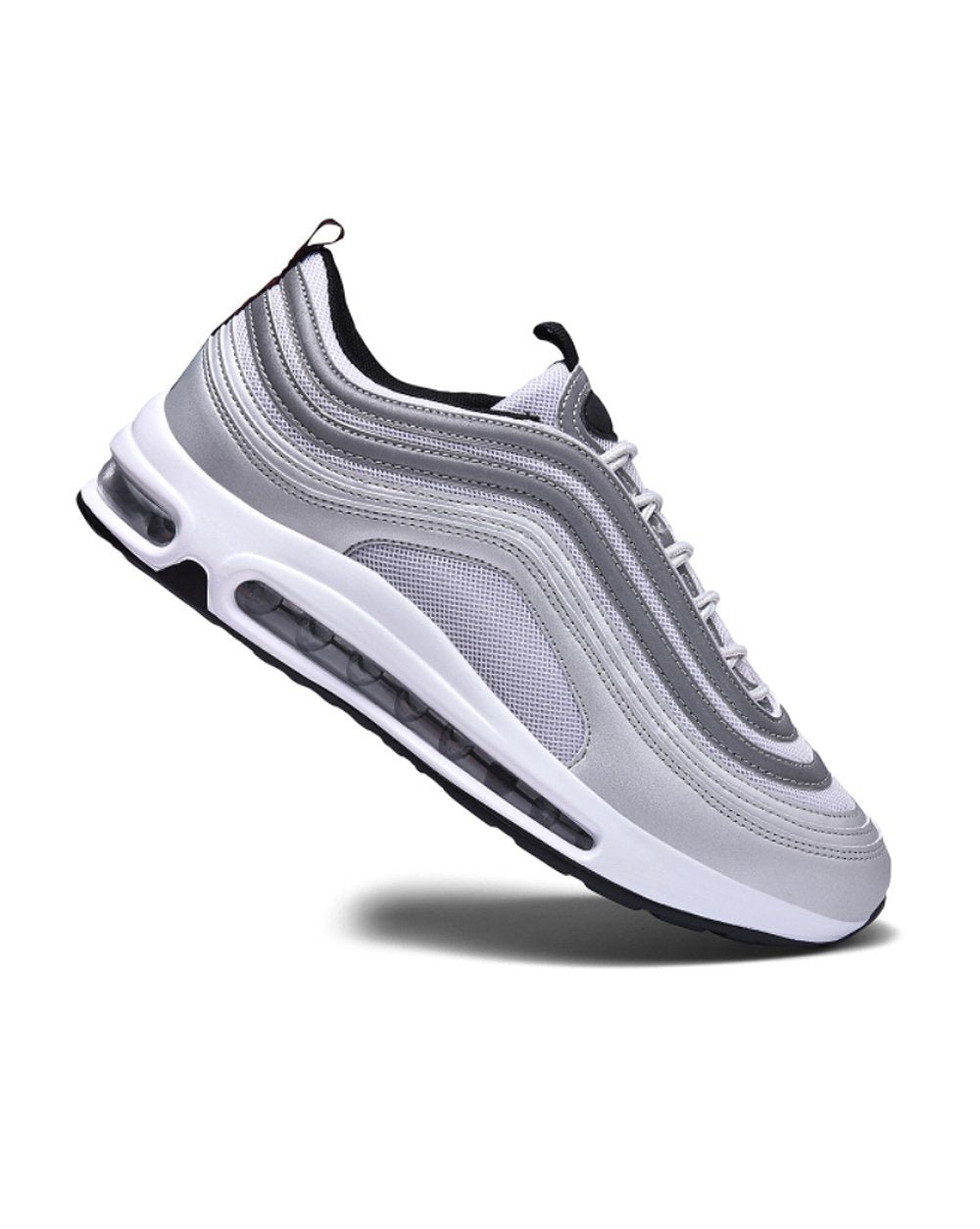 Chaussures Sneakers grise à semelle blanche effet bulles d'Air pour homme