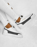 Chaussures sneakers blanches et grises BB Salazar basket à lacets pour homme